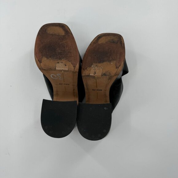 Dolce Vita Wonder Black Leather Platform Heeled Sandals Size 7.5 - Picture 10 of 11